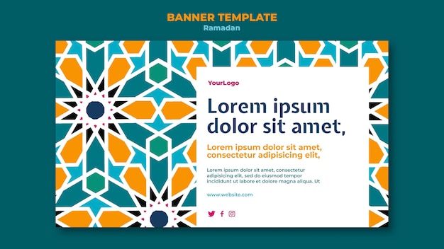 Bezpłatny plik PSD piękny szablon transparent ramadan