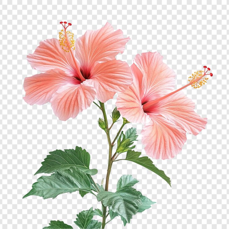 Bezpłatny plik PSD piersik hibiscus kwiat tropikalny elegantna fotografia kwiatowa