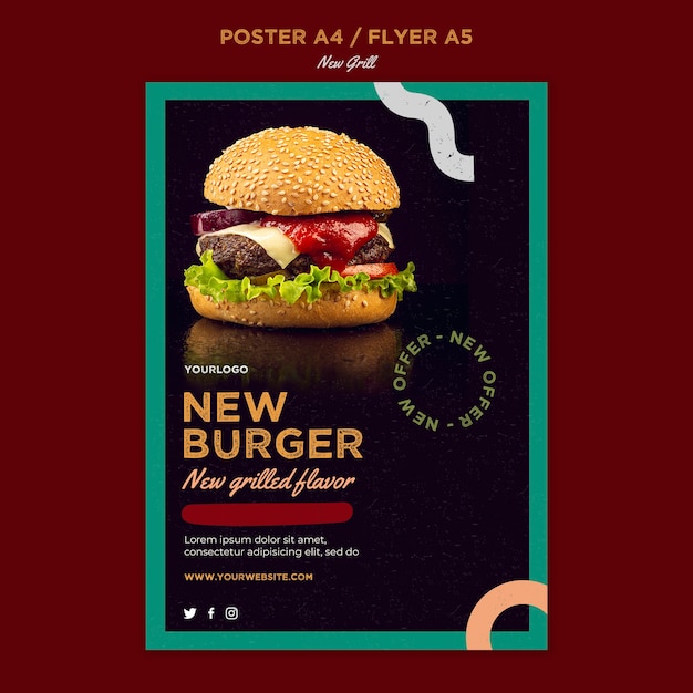 Pionowy Plakat Do Restauracji Z Burgerami