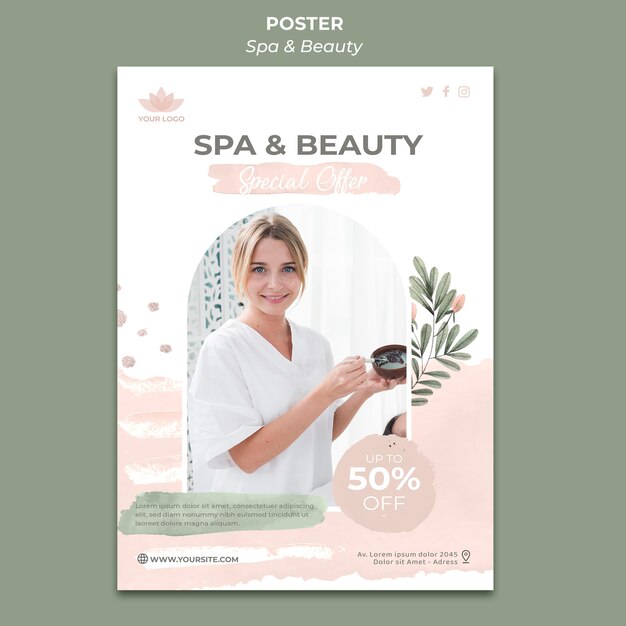 Pionowy plakat do spa i relaksu