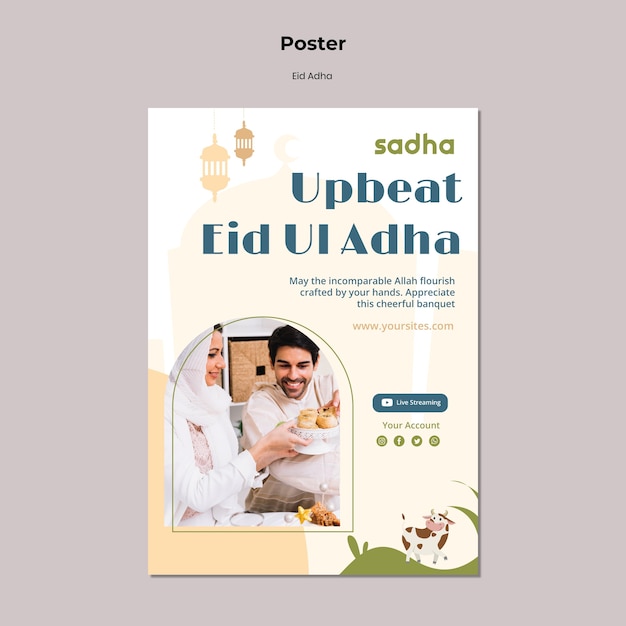 Pionowy Plakat Na Obchody Eid Al-adha