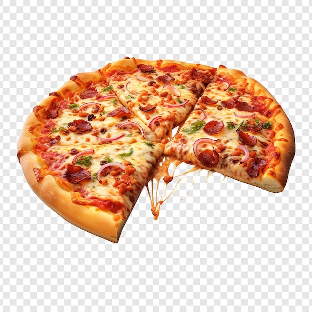 Bezpłatny plik PSD pizza w stylu regina izolowana na przezroczystym tle