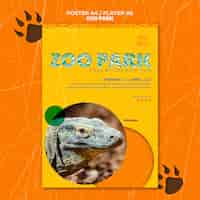 Bezpłatny plik PSD plakat do zoo ze zdjęciem