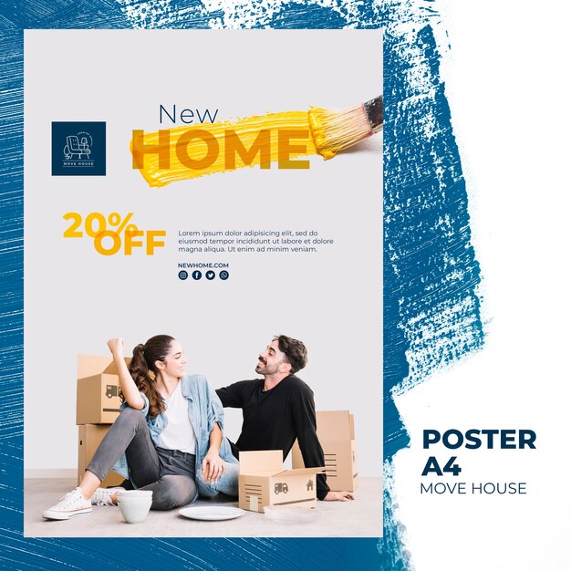 Plakat dotyczący usług przeprowadzki do domu