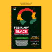 Bezpłatny plik PSD plakat miesiąca czarnej historii lub szablon ulotki