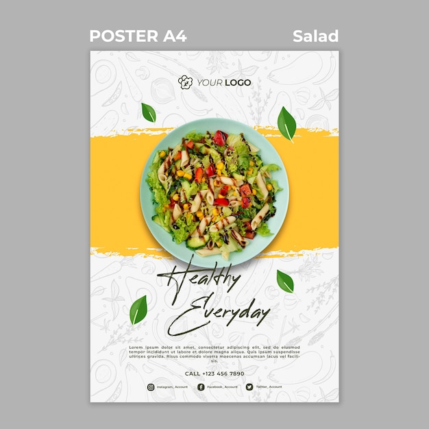 Plakat Na Zdrowy Lunch Sałatkowy