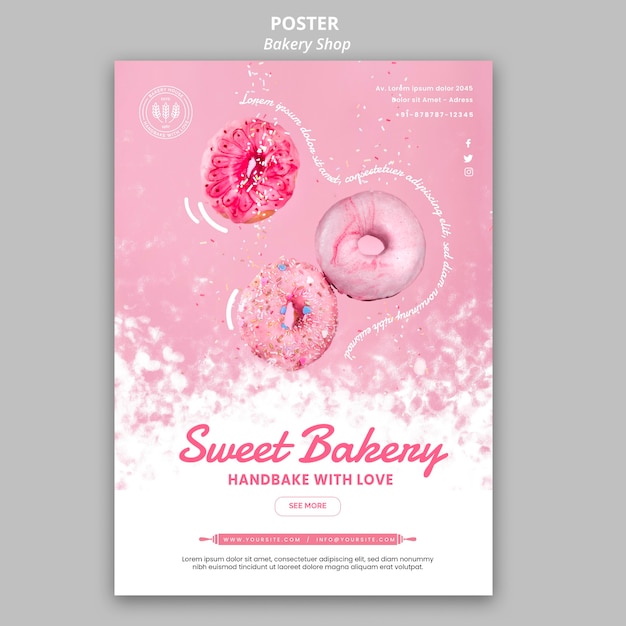 Bezpłatny plik PSD plakat sklepu piekarniczego