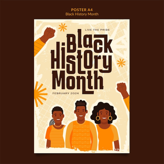 Plakat świętowania Czarnego Miesiąca Historii