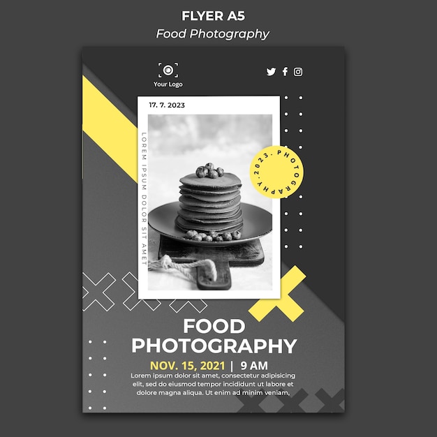 Bezpłatny plik PSD plakat szablon fotografii żywności