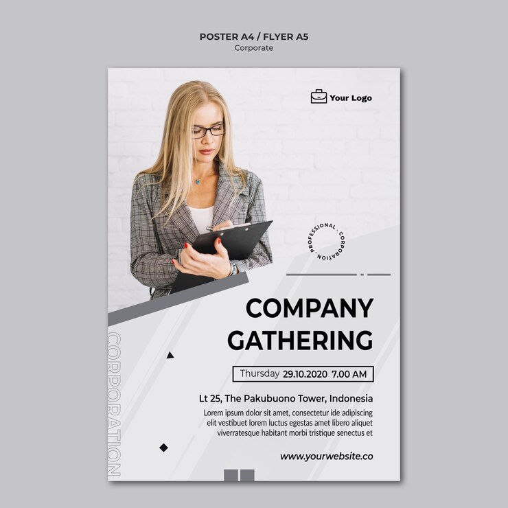 Bezpłatny plik PSD plakat szablon projektu korporacyjnego