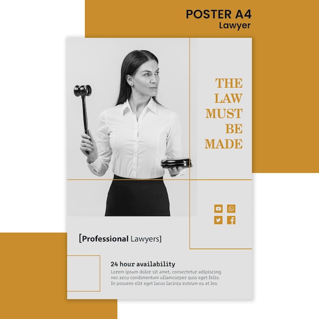 Plakat szablon reklamy firmy prawniczej