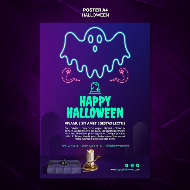 Bezpłatny plik PSD plakat szablon wydarzenia halloween