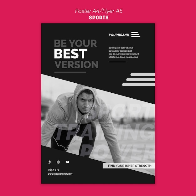 Plakat szablonu reklamy sportowej