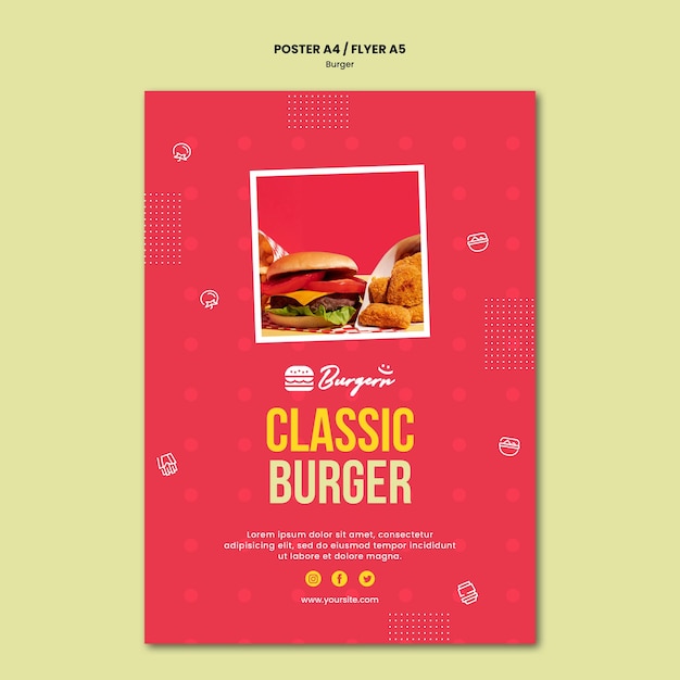 Plakat Szablonu Restauracji Burger