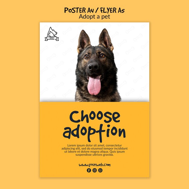 Plakat z adopcją zwierzaka