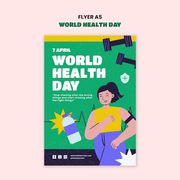 Bezpłatny plik PSD plakat z okazji światowego dnia zdrowia