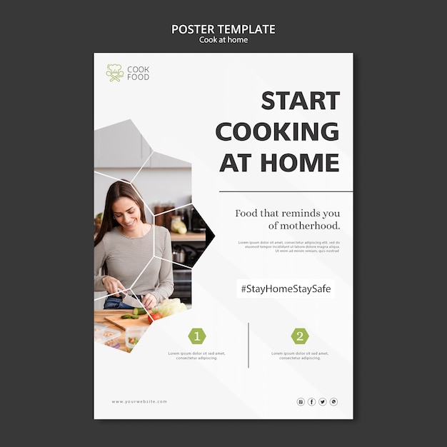 Plakat z projektowaniem gotowania w domu