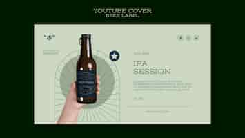 Bezpłatny plik PSD płaska konstrukcja etykiety piwa na okładce youtube