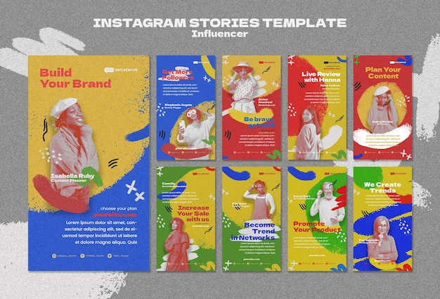 Płaska konstrukcja influencer szablon projektu instagram
