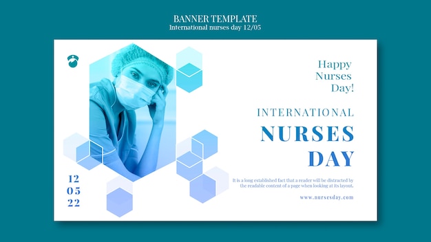 Bezpłatny plik PSD płaska konstrukcja międzynarodowego szablonu dnia pielęgniarek
