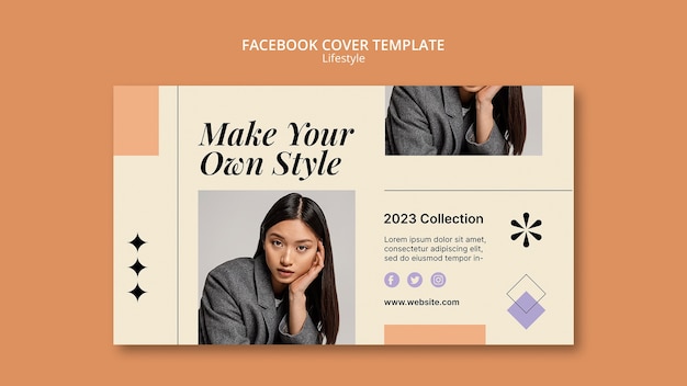 Bezpłatny plik PSD płaska konstrukcja moda styl życia okładka na facebooku