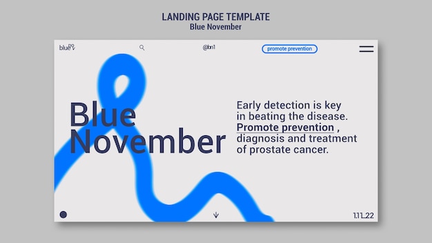Bezpłatny plik PSD płaska konstrukcja niebieski listopadowy szablon