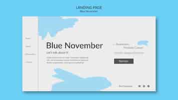 Bezpłatny plik PSD płaska konstrukcja niebieski listopadowy szablon