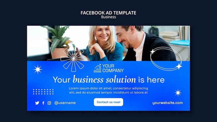 Bezpłatny plik PSD płaska konstrukcja strategii biznesowej facebook szablon