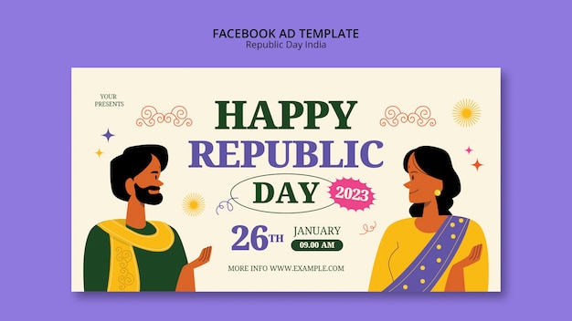 Płaska Konstrukcja Szablon Dzień Republiki Indii