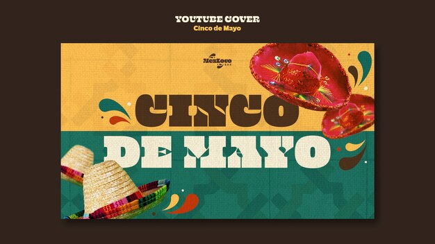 Płaska konstrukcja szablonu cinco de mayo