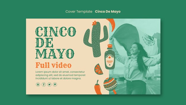 Płaska konstrukcja szablonu cinco de mayo