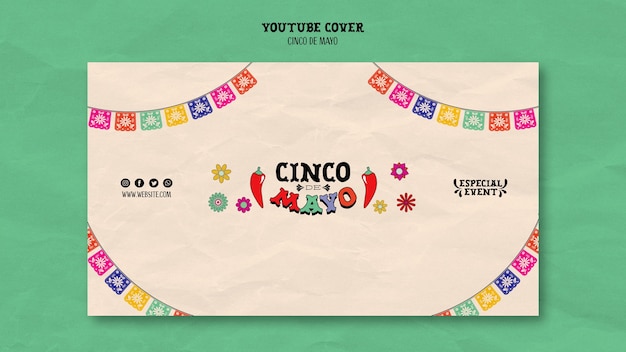 Płaska konstrukcja szablonu cinco de mayo