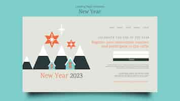Bezpłatny plik PSD płaska konstrukcja szablonu nowego roku
