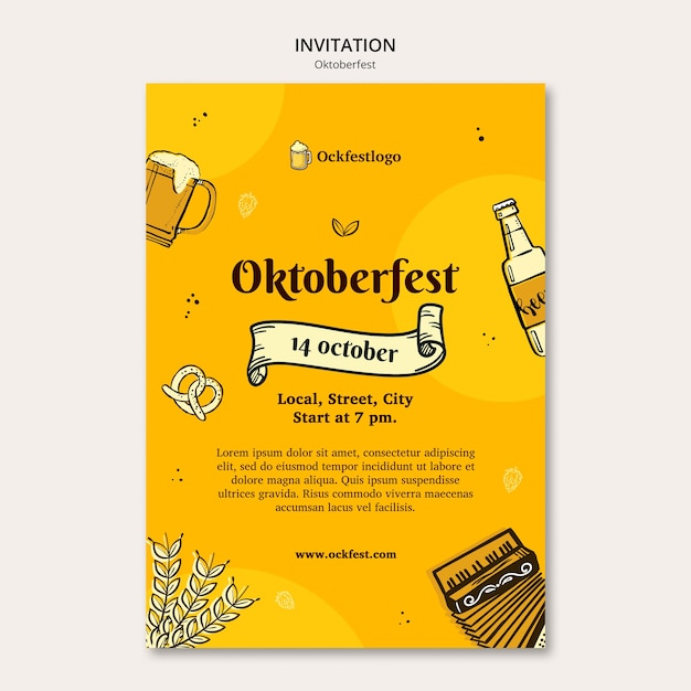 Płaska Konstrukcja Szablonu Oktoberfest