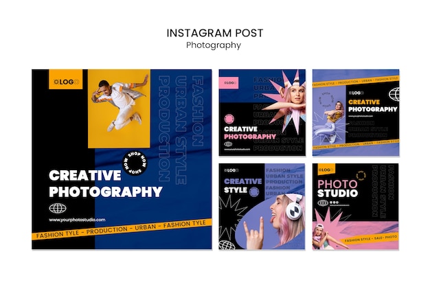 Płaska konstrukcja szablonu postu na instagram