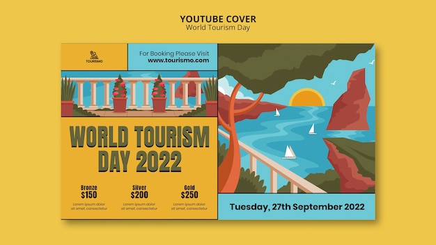 Płaska Konstrukcja Szablonu światowego Dnia Turystyki