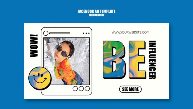 Płaska konstrukcja wpływowego stylu życia szablon facebook