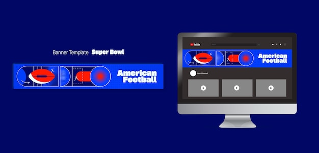 Płaski Banner Super Bowl Na Youtube