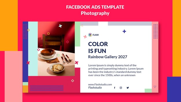 Płaski Projekt Szablonu Fotografii