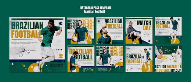 Bezpłatny plik PSD płaski szablon brazylijskiej piłki nożnej