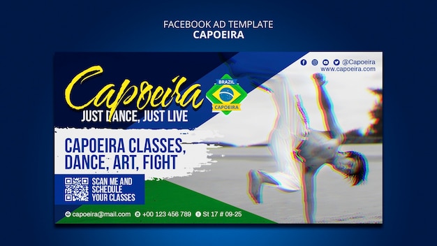 Bezpłatny plik PSD płaski szablon capoeira na facebooku