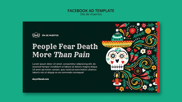 Płaski szablon dia de muertos