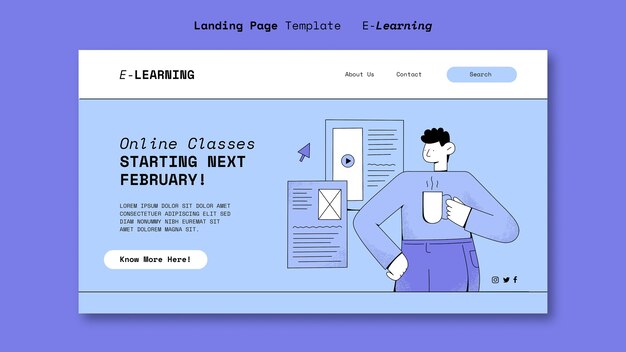 Płaski szablon e-learningowy