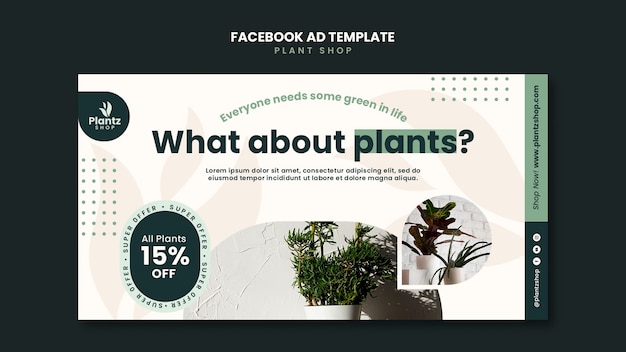 Bezpłatny plik PSD płaski szablon facebook do pielęgnacji roślin