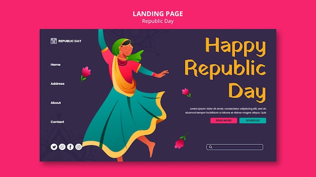 Bezpłatny plik PSD płaski szablon indyjskiego dnia niepodległości