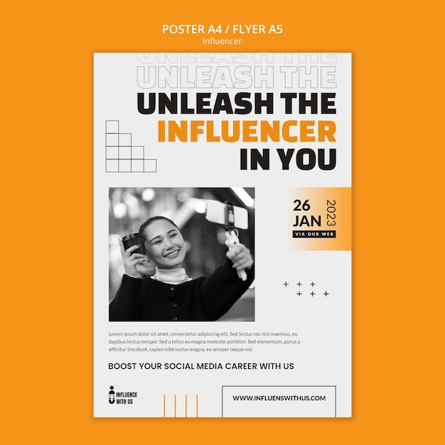 Płaski szablon influencer