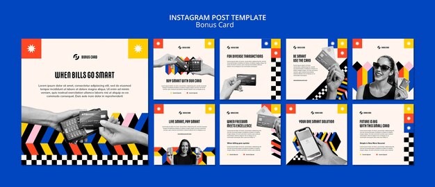 Płaski szablon karty bonusowej na instagramie