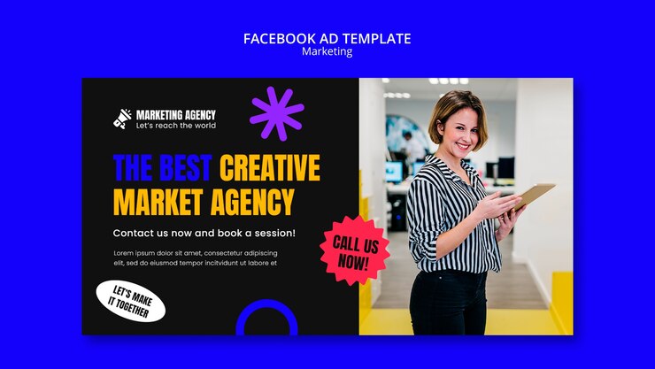 Bezpłatny plik PSD płaski szablon marketingowy