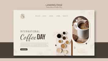 Bezpłatny plik PSD płaski szablon międzynarodowego dnia kawy