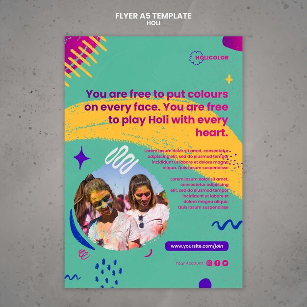 Płaski szablon projektu festiwalu holi